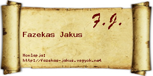 Fazekas Jakus névjegykártya